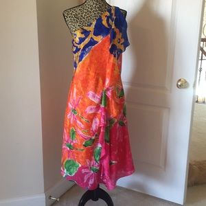 NWT Ralph Lauren, one shoulder cocktail dress 12